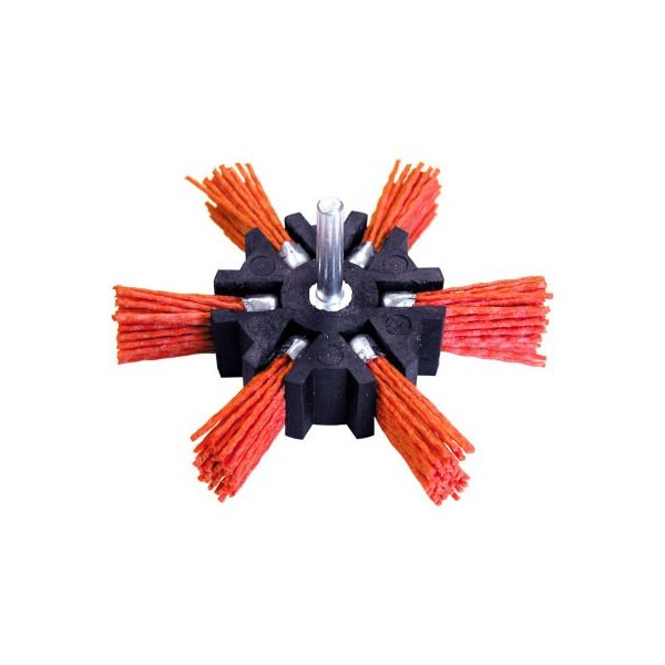 Century Drill & Tool Century Drill 77341 Flap Brush 4" Dia. 1/4" Shank Size Nylon 77341 - main